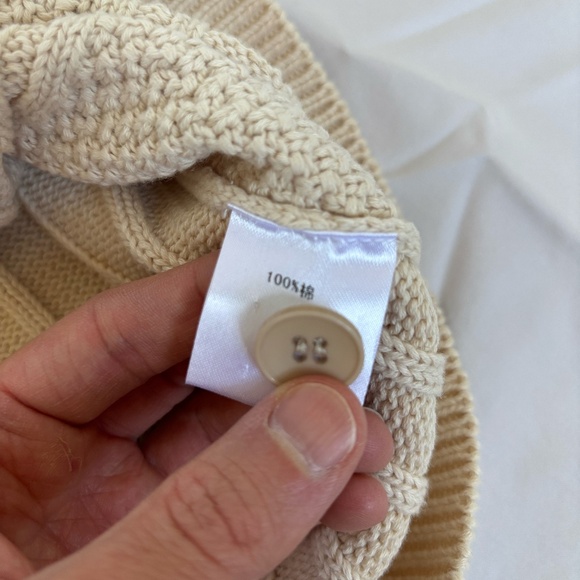 Shades of Grey by Micah Cohen - Men's Cream Shawl Collar Cable Knit Sweater - Picture 4 of 5